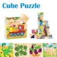 thumbnail image 1 of 9 Pcs Jeu Éducatif Précoce Casse-Tête Jouets Enfants Grand Casse-Tête en Bois, 1 of 8