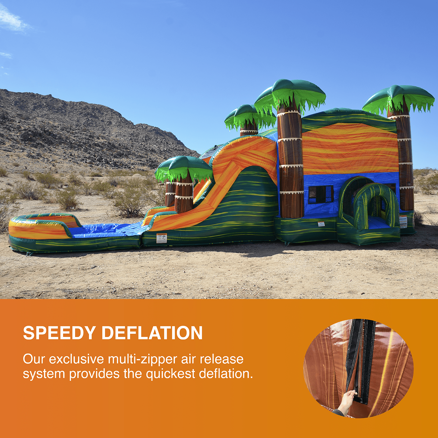 JumpOrange Commercial Grade Bounce House Water Slide with Pool for Kids and Adults (with Blower), Outdoor