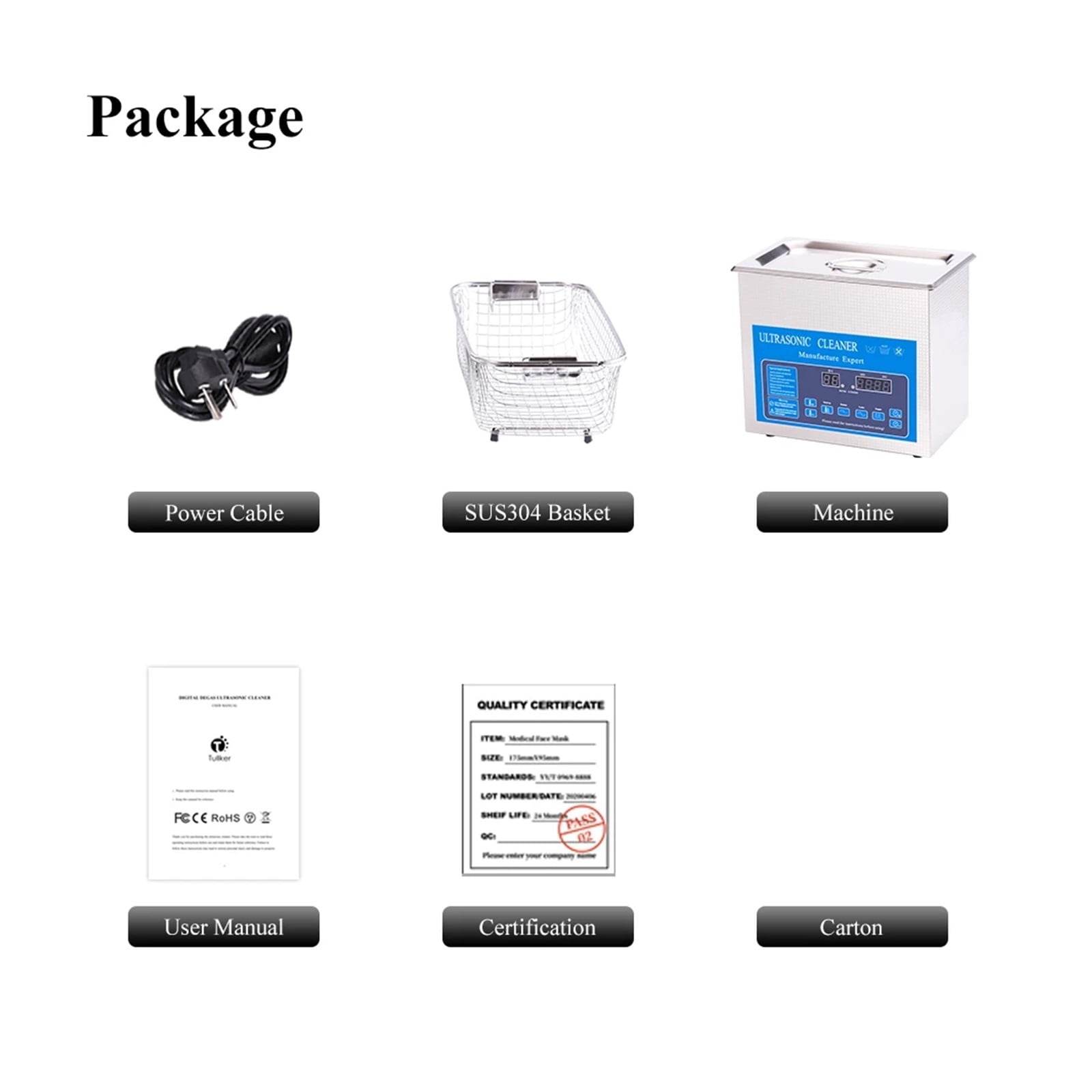 180W Ultrasonic Cleaner Bath 4L Heating Glassware Jewelry Ultrasound Washing Machine Lab Tool PCB Hardware Cutter Cleaning Degas