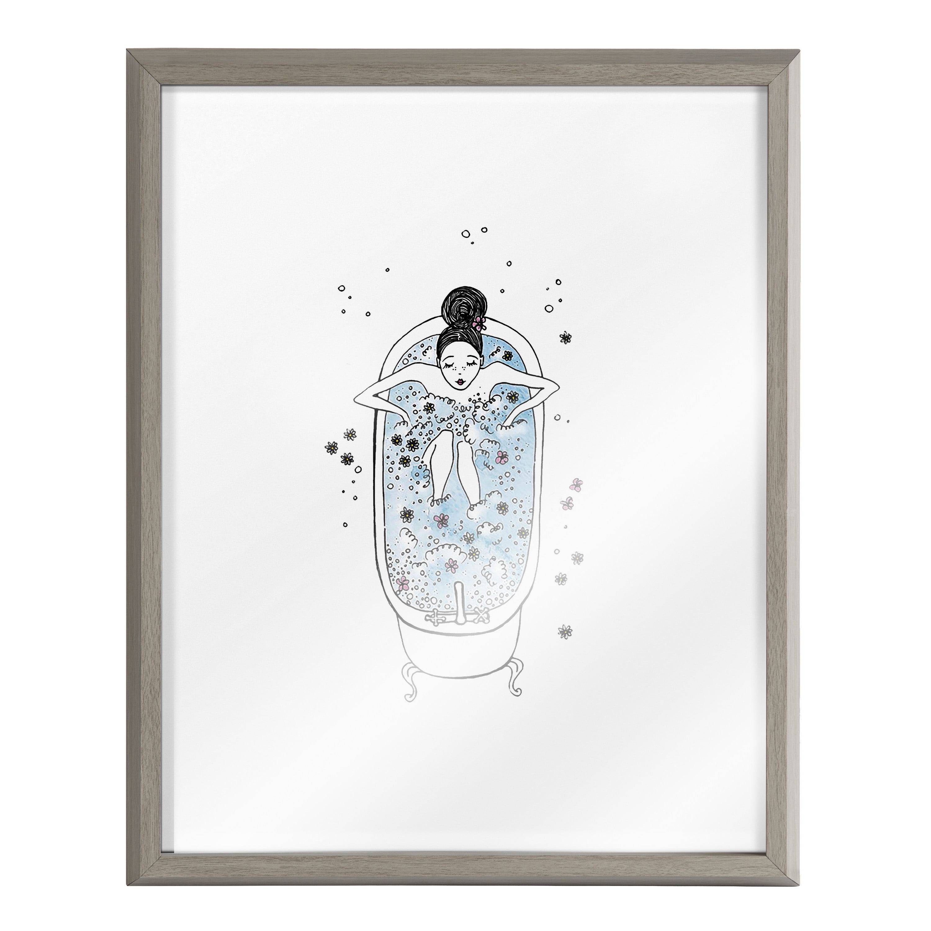 Blake Girl in a Bath 16 in x 20 in Framed Painting Art Prints, by Kate and Laurel