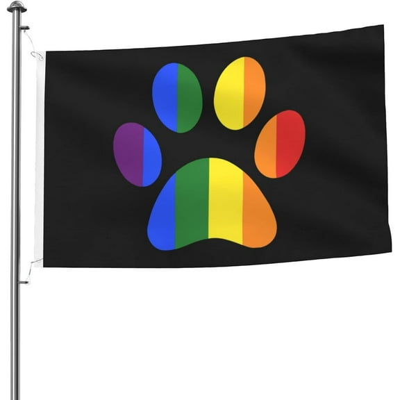 Lgbt Paw Pride Flags 5x8 Ft Yard Flag Indoor Decoration Banner With Grommets