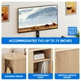 thumbnail image 5 of Dextrus 65" TV Stand with Mount for 32-75" TVs, Height Adjustable Fluted Entertainment Center, Oak, 5 of 10