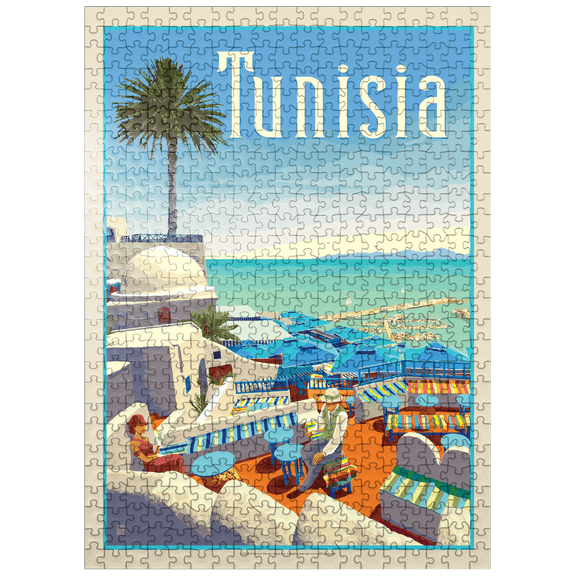 MyPuzzle - Tunisia: A Journey Through History And Beauty, Vintage Poster - Premium 500 Piece Jigsaw Puzzle for Adults