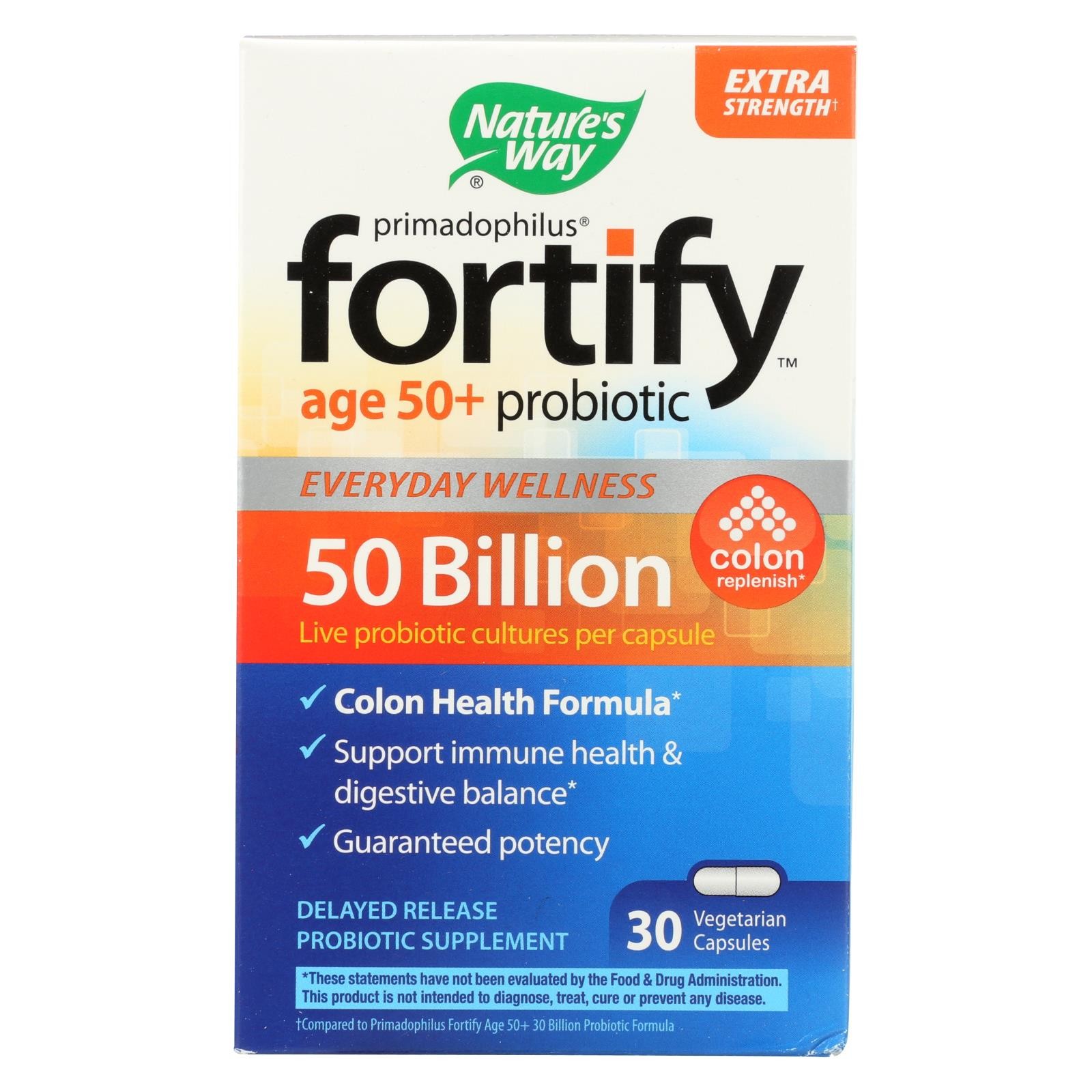 Nature's Way Fortify Probiotic Age 50+ 50 Billion 30 Vegetarian