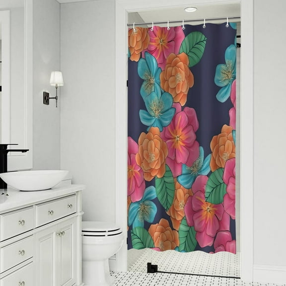 Pioneer Flower Floral Print Pattern Shower Curtain 36"x72" ,Bathroom Decorative Shower Curtains Set with 12 Hooks,Modern Waterproof Washable Shower Curtain