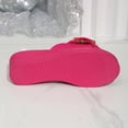 thumbnail image 3 of HomeDM Womens Wedge Platform Sandals Bow Knot Slip on Open Toe Beach Slide Sandals, Hot Pink Size 5.5, 3 of 9