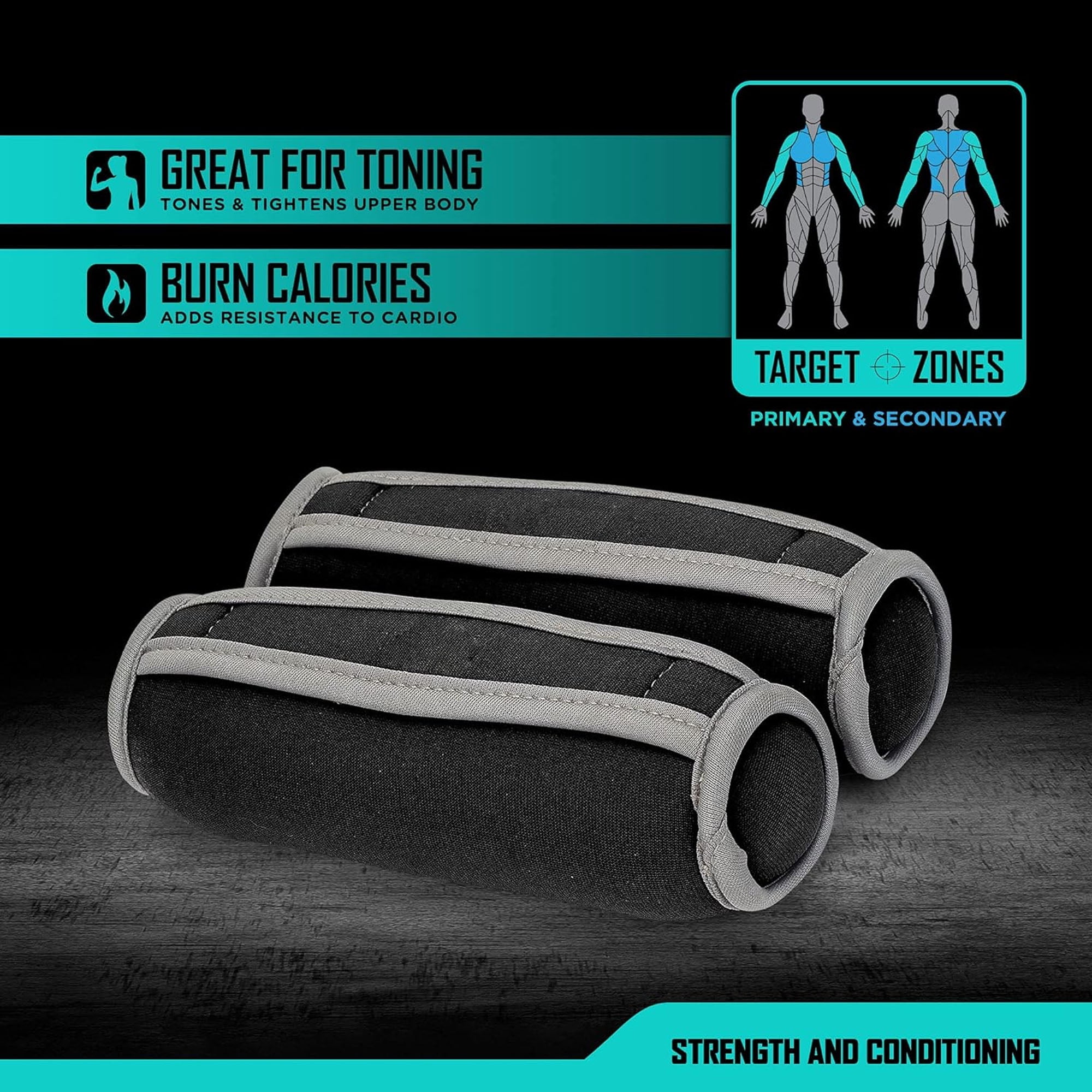 Soft dumbbells suitable for walking, running, physical therapy, and aerobic exercise - with ergonomic grip straps (2-piece set), men's and women's small weights