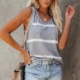 thumbnail image 6 of CaiJunJia T Shirts for Women,Women's Summer Striped Tank Tops Sleeveless Crewneck T-Shirts Basic Knit Basic Casual Loose Blouse, 6 of 6