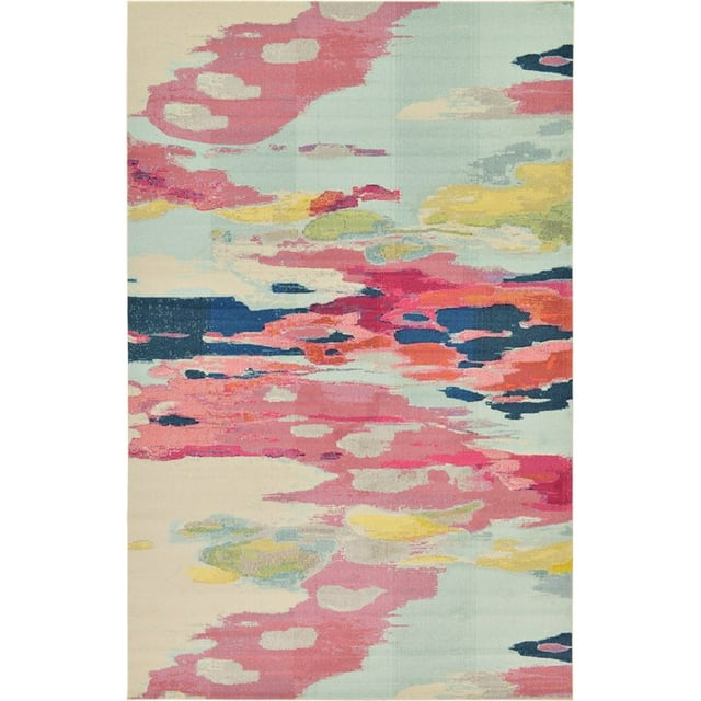 Unique Loom Estrella Light Colors Area Rug 10' 6 x 16' 5 Rectangle Pink/Ivory