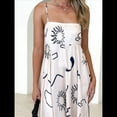 thumbnail image 4 of Vestido Maxi Estampado para Mujer, con Tirantes Finos, Floral, Estilo Bohemio, Fluido, para Playa y Vacaciones de Verano. Floral Beige XXL, 4 of 7