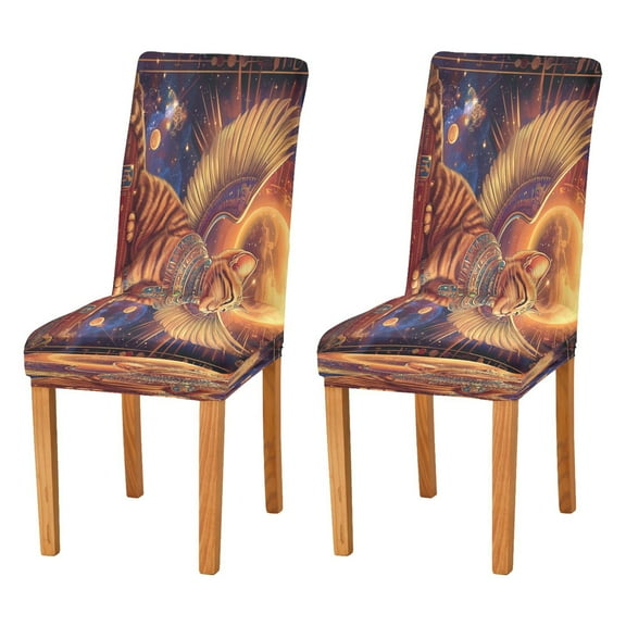 BZSMCE Chairs Slipcovers Dining Chair Covers Cute Wing Cat Creative Pattern