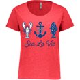 thumbnail image 3 of Inktastic Sea La Vie Nautical Anchor Fish Blue Women's Plus Size T-Shirt, 3 of 5