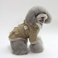 thumbnail image 3 of kladzum Dog Clothes Fashion Handsome Military Style Pet Dog Cotton Coat with Hat Fall and Winter Warm Dog Winter Coat Dogs Costume Jacket, 3 of 4