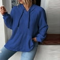 thumbnail image 2 of Baqcunre Hoodies For Women Women'S Hoodie Sweatshirt Pullover Front Pocket Basic Black White Street Hoodie Long Sleeve Womens Fall Tops Womens Sweaters Blue 2 XXL, 2 of 7