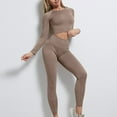 thumbnail image 5 of Wancir Workout Sets for Women Two Piece Outfits Seamless High Waist Leggings Yoga Crop Tops Athletic Sports Gym Sets, 5 of 6