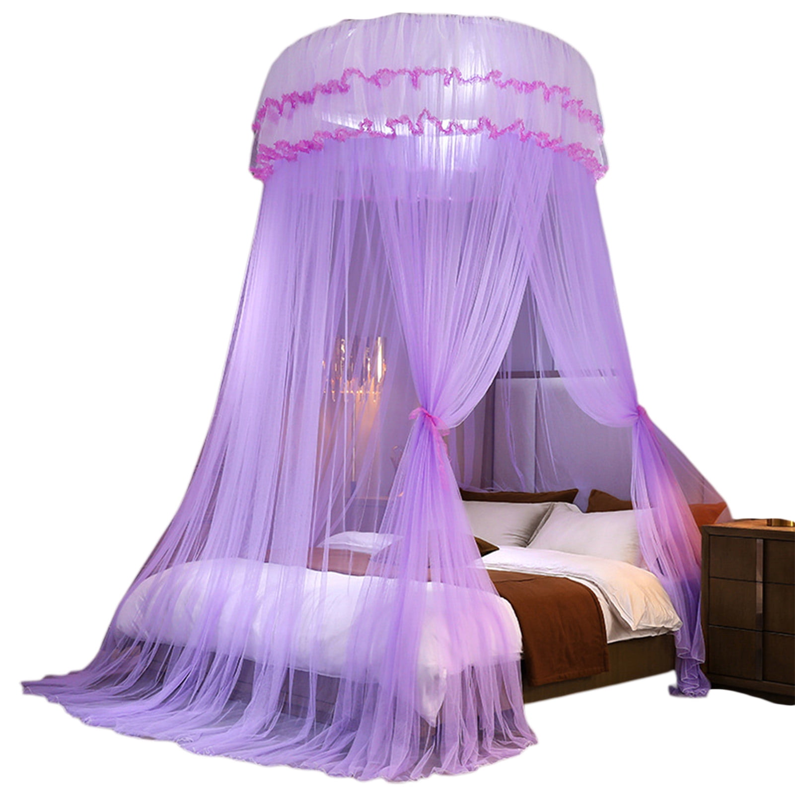 FaLX Round Dome Court Style Crib Canopy - Hanging Mosquito Net with Top ...