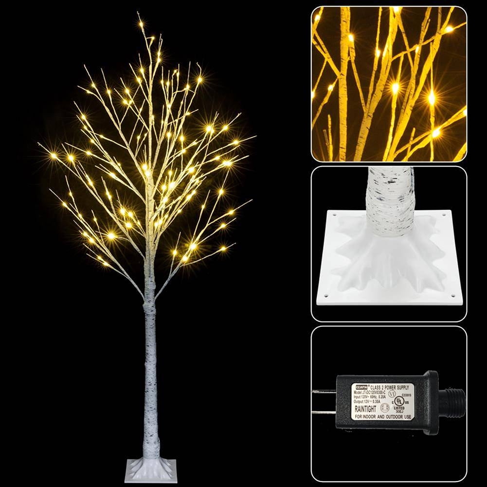 Kadyn 48 LED White Birch Tree Light, Warm White Snowflake Christmas Tree for Wedding, Halloween, Christmas, Jewelry Holder, Party, Home Decoration-4FT Kadyn 48 LED White Birch Tree Light, Warm White Snowflake Christmas Tree for Wedding, Halloween, Christmas, Jewelry Holder, Party, Home Decoration-4FT