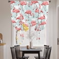 thumbnail image 3 of Pink Flamingo Balloon Curtains for Windows, Bedroom Curtains 54 Inch Length, Blue Summer Tropical Plants Leaves Tie Up Curtains Panels Thermal Insulated Bathroom Curtains Window 42"x54", 3 of 8
