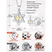 FaithHeart Star of David Cross Necklace for Women Men Sterling Silver Jewish Church Jewelry Solomon Hexagram Christ Protective Amulet Jewelry Gift for Wife Girlfriend Mothers Day