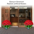 thumbnail image 4 of Artificial Topiary for Outdoors, Geraniums Artificial Flowers Realistic – 18" Potted Faux Geranium Plants Deep Red, UV Resistant Silk Flowers for Outdoor Indoor Front Porch Garden Home Decor (Red), 4 of 6