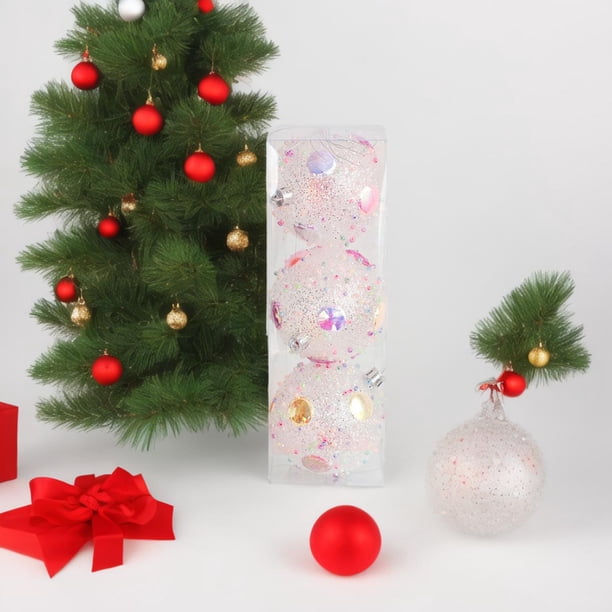 HWRETIE Christmas Ornament Set for Tree,3-Piece Holiday Ball Set Christmas Tree Decoration Pack Festive Ball Ornaments Bundle Ball Ornament Collection Christmas Ornament