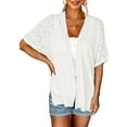 thumbnail image 2 of Daeful Womens Shirt Cardigan Solid Cover Up Spring Open Front Lightweight White XL, 2 of 6