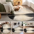 thumbnail image 5 of Black Beige Lake Round Area Rug 4 FT, Non Slip Indoor Outdoor Rug, Abstract Aesthetics Mysterious Washable Soft Circular Carpet Non-Shedding Floor Mat for Coffee Table Nursery Foyer Balcony, 5 of 8