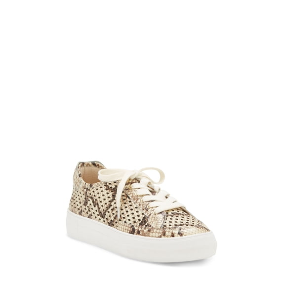 Vince Camuto Karshey Lace-up Platform Oatmeal Multi Snake Sneakers (8.5, OATMEAL MULTI)