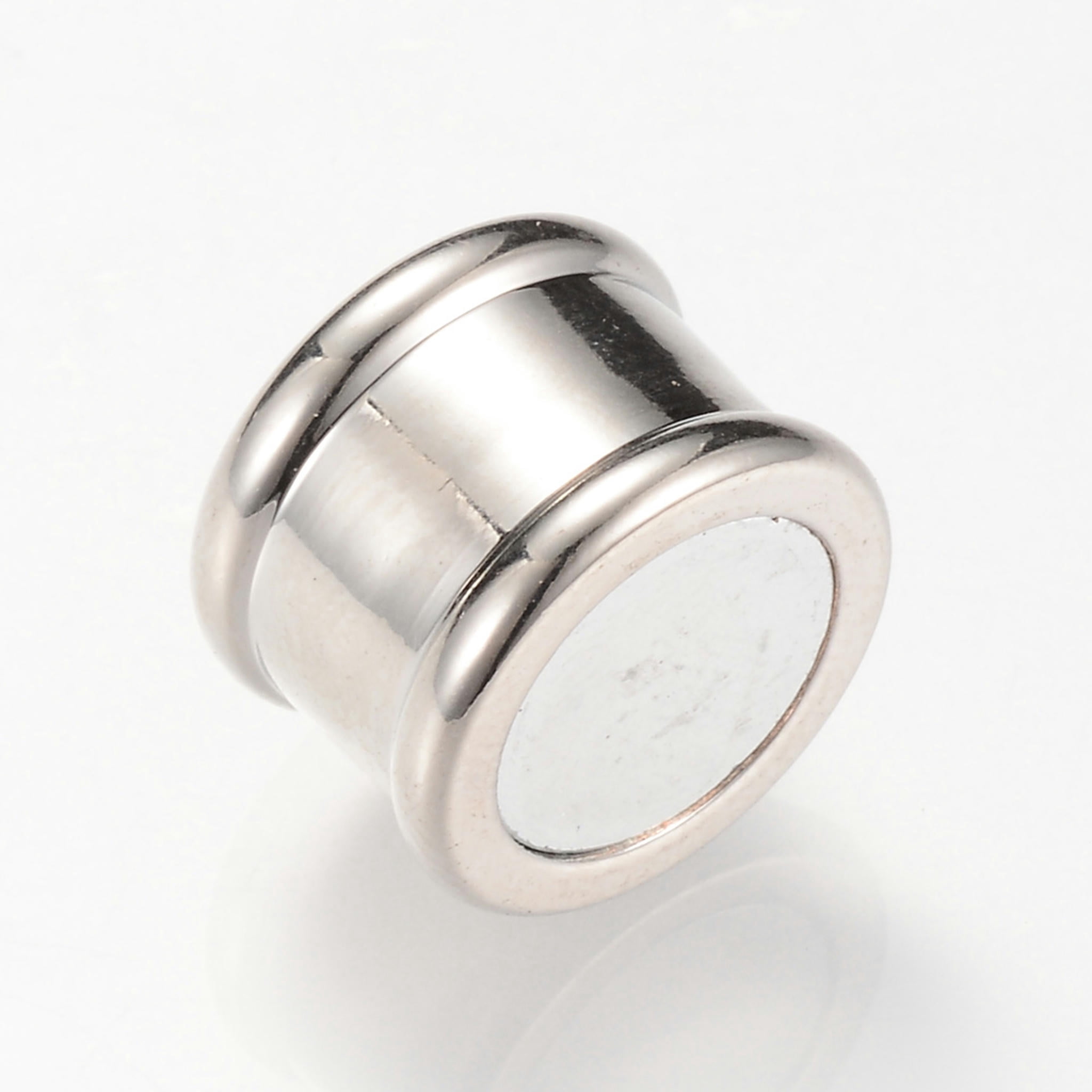 U8MO 20 Sets Column Brass Magnetic Clasps Glue-In Cord Ends Closure Findings 21x14mm-Platinum