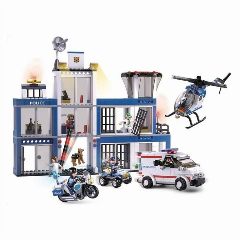 Sluban Kids SLU08631 Station, Motorcycle, K9 Dog, Blocks 540 Pcs set Building Toy Headquarters -