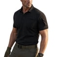 thumbnail image 2 of Havenx Mens Polo Shirts Short Sleeve Button Down Polo with Pockets Collared Golf Shirt Breathable Casual Soft Lightweight Summer Clothes,Black L, 2 of 5