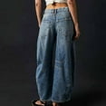 thumbnail image 3 of Fjofpr Clothing Wide Leg Jeans Women Jeans for Women Low Rise Women'S Baggy Wide-Leg Middle-Low Waist Washed Denim Pants, 3 of 4
