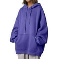 thumbnail image 3 of Gyexs Sweatshirt for Women Plus Size Hoodie Y2k Cozy Pullover Long Sleeve Pullover Oversized Fall Winter Outerwear Clothes, Light Purple, Size XXL, 3 of 5