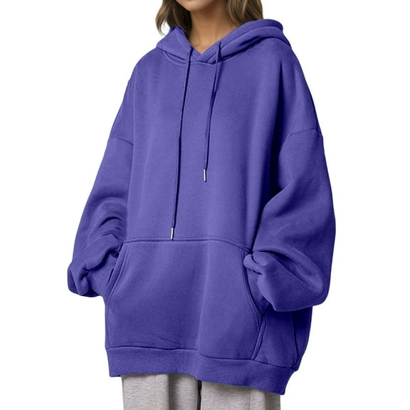 Landzoo One Women's Hoodies & Sweatshirts Comfortable Thickened Pullover Hoodie With Pockets For Everyday Wear Style Warm Seat Top For Ladies Cozy Stylish Women's Sweatshirt XXL