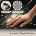 thumbnail image 6 of ODIKA 2'x3' Washable Throw Rug Non-Slip, Low Profile, Flatwoven, Easy Care Alfombras Minimalist Border Symmetrical Block Para Habitacion for Hallway, Study Room, 6 of 7