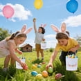thumbnail image 6 of Antqov Easter Bunny Basket Bags for Kids, Cute Bunny Carrots Patterns Eggs Basket Candy Bags Personalized Canvas Bucket for Party Holiday Birthday Home Supplies, Gifts, 6 of 6
