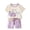 Purple, variant on BXSRUTA Kids Girls Casual Short Sleeve Round Neck T Shirt and Shorts Set 100 Percent Cotton Animal Print Summer 2 Piece Outfit