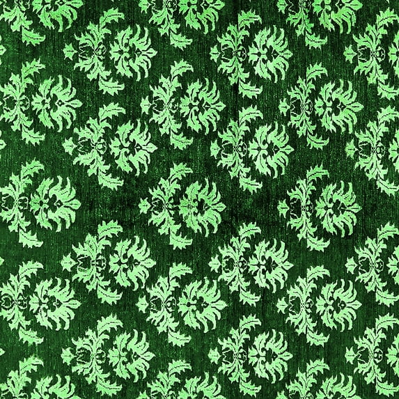 Ahgly Company Indoor Square Abstract Green Modern Area Rugs, 3' Square