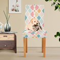 thumbnail image 4 of Yayeee 2 Pack Dining Chair Covers Stretch Parson Chairs Slipcovers Seat Protector, Pink Abstract Pattern, 4 of 6