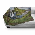 thumbnail image 3 of Iceland Soft Flannel Fleece Throw Blanket, Sunset on Famous Kirkjufellsfoss Waterfall an Evening Scene in a Rural Setting, Cozy Plush for Indoor and Outdoor Use, 70" x 90", Multicolor, by Ambesonne, 3 of 6