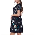 thumbnail image 2 of Easygdp Galaxy2 para Vestido Transpirable de Mujer, Vestido Suelto de Manga Corta con Pliegues y Bolsillos para el Verano, 2 of 6