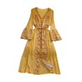 thumbnail image 2 of yotijay Women Dress Bohemian Beach Vacation Dress for Beachwear Holidays Commuting Daily Yellow, 2 of 9