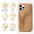 thumbnail image 4 of Case Yard Wooden Case Outside Soft TPU Silicone, Slim Fit Shockproof Wood Protective Phone Cover for Girls Boys Men and Women, Supports Wireless Charging Deer Design case for iPhone-11-Pro-Max, 4 of 7
