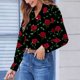 thumbnail image 2 of TaTaai Ladies Button Down Shirt Long Sleeve Notch Collar Floral Print Casual Top Breathable Cotton Loose Fit Blouse for Spring Gift, 2 of 6