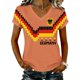 thumbnail image 1 of Women's Germany Football Graphic T-Shirt, V-Neck Casual Letter Print T-Shirt, Fashion Short Sleeve Graphic Tee, Summer Daily Lightweight Tops for Soccer Tournament 2026 Saffron Size: 2XL, 1 of 4