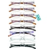 8 Pairs Reading Glasses, Blue Light Blocking Glasses, Computer Reading Glasses for Women and Men, Fashion Square Eyewear Frame (4color+4tortoise,+4.00 Magnification)