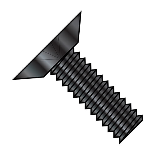 1/4-20X3/4 Phillips Flat Undercut Machine Screw Fully Threaded Black Zinc (Pack Qty 4,000) BC-1412MPUBZ