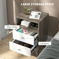 thumbnail image 4 of HOMCOM Nightstand Set of 2 Bedside Table with 3 Drawers and Open Storage, 4 of 10