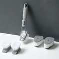 thumbnail image 5 of Cepillo de limpieza 3 en 1 con cepillo de limpieza dispensador de detergente, con 3 esponjas de limpieza (gris), 5 of 5