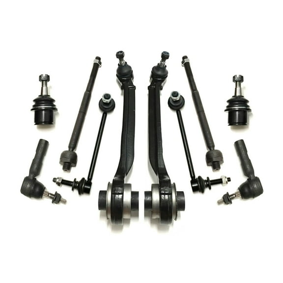 10 Pc Complete Steering & Suspension Kit Lower Control Arm Ball Joints Sway Bar Links Tie Rod Ends Compatible with RWD Models